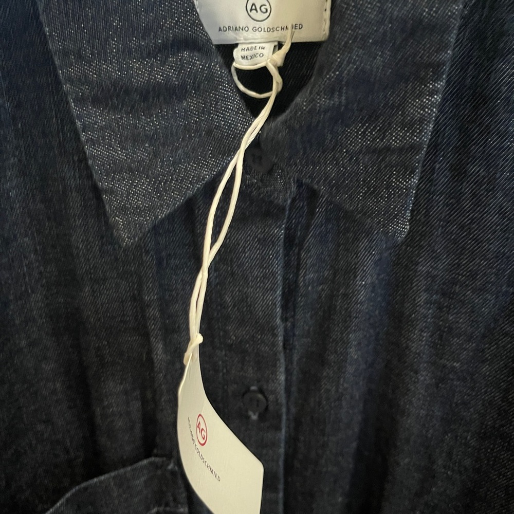 NWT AG Long denim button down shirt